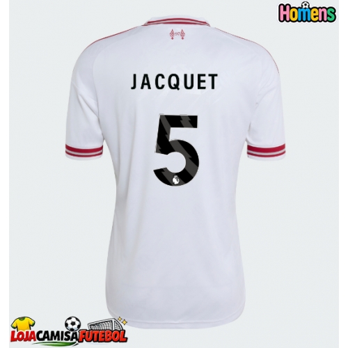 Camisa de Futebol Liverpool Jeremy Jacquet #5 Equipamento Secundário 2026-27 Manga Curta